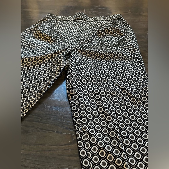 Anthropologie Larkin Gold Jacquard pull-on Trousers, High Waist, Small - Picture 4 of 7